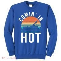 Comin In Hot Boat Captain Pontoons Boating Cool Gift Sweatshirt thumb 0