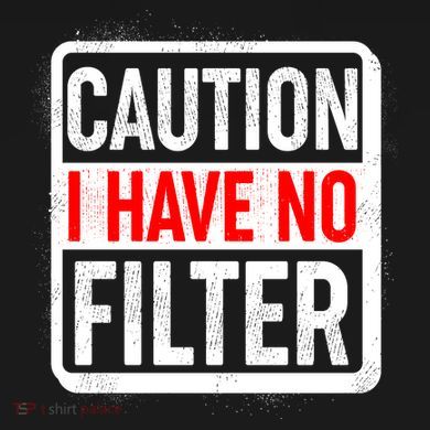 Caution I Have No Filter Warning Sign Pom Pom 12in Knit Beanie