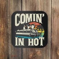 Comin In Hot Funny Pontoon Boat Pontooning Party Boat Coaster thumb 0