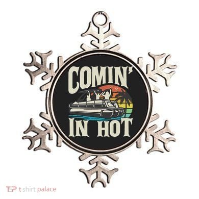 Comin In Hot Funny Pontoon Boat Pontooning Party Boat Ornament