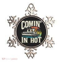 Comin In Hot Funny Pontoon Boat Pontooning Party Boat Ornament thumb 0