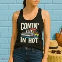 Comin In Hot Funny Pontoon Boat Pontooning Party Boat Women's Tank Top thumb 2