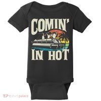 Comin In Hot Funny Pontoon Boat Pontooning Party Boat Baby Bodysuit thumb 0