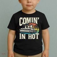 Comin In Hot Funny Pontoon Boat Pontooning Party Boat Toddler T-Shirt thumb 2