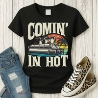 Comin In Hot Funny Pontoon Boat Pontooning Party Boat Women's T-Shirt thumb 3