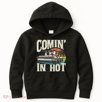 Comin In Hot Funny Pontoon Boat Pontooning Party Boat Kids Hoodie thumb 0