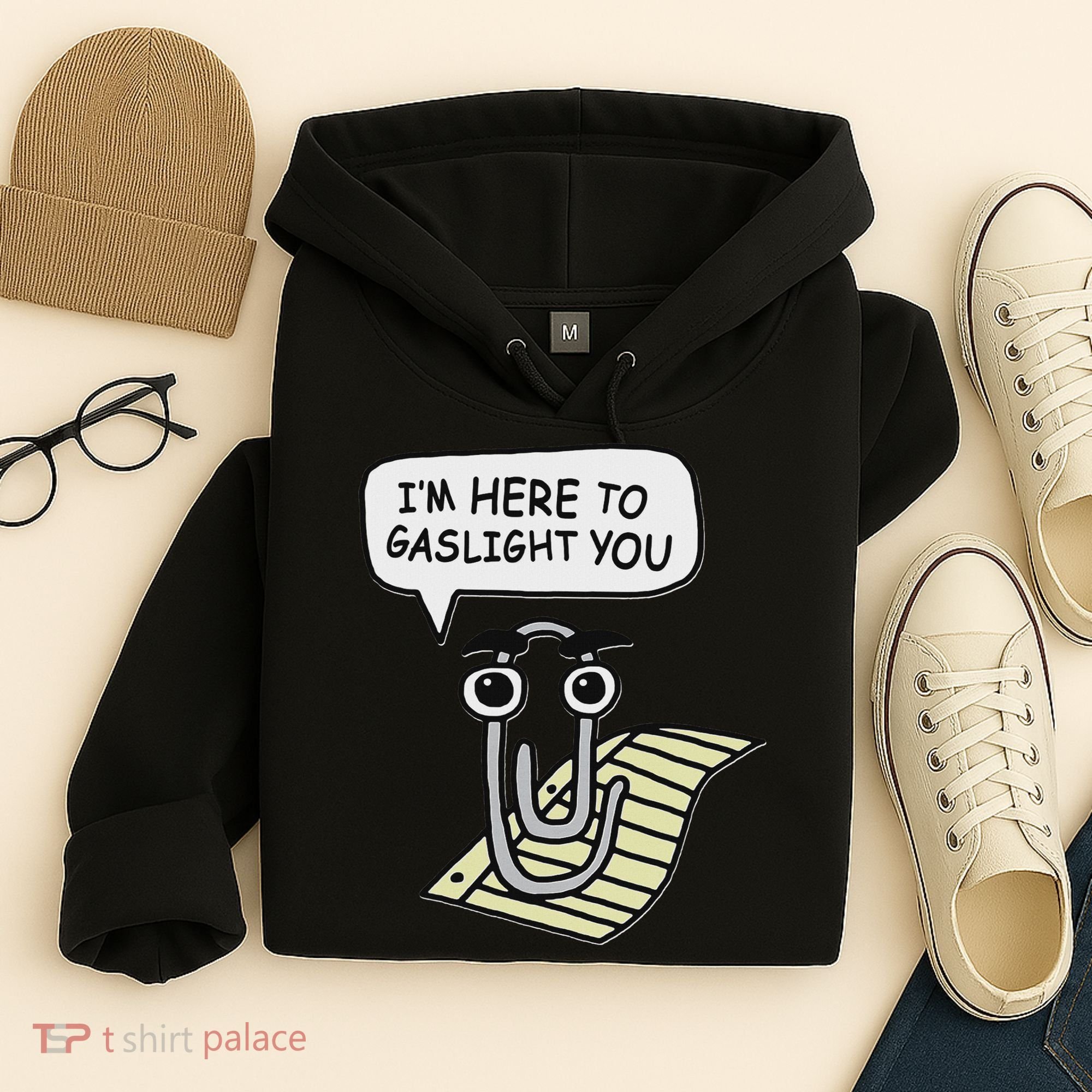 Clippy I'm Here To Gaslight You Good S Black Hoodie