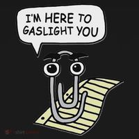 Clippy I'm Here To Gaslight You Good S Black Ornament thumb 1