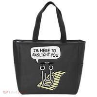 Clippy I'm Here To Gaslight You Good S Black Tote Bag thumb 0