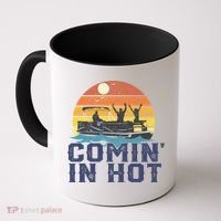 Comin In Hot Pontoon Boat Gif Funny Boating Lake Gift For Dad Gift Coffee Mug thumb 0