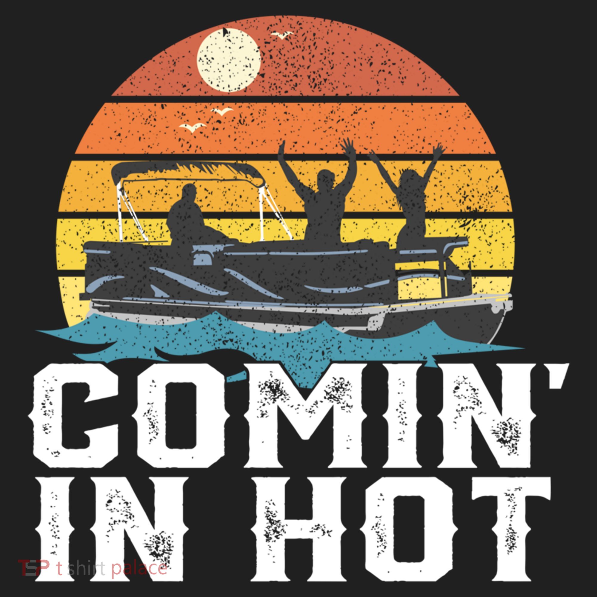 Comin In Hot Pontoon Boat Gif Funny Boating Lake Gift For Dad Gift Golf Towel