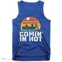 Comin In Hot Pontoon Boat Gif Funny Boating Lake Gift For Dad Gift Tank Top thumb 0