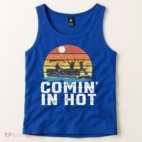 Comin In Hot Pontoon Boat Gif Funny Boating Lake Gift For Dad Gift Tank Top thumb 2