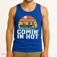 Comin In Hot Pontoon Boat Gif Funny Boating Lake Gift For Dad Gift Tank Top thumb 3