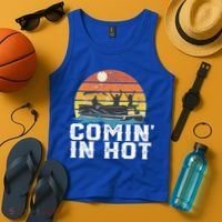 Comin In Hot Pontoon Boat Gif Funny Boating Lake Gift For Dad Gift Tank Top thumb 4