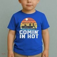 Comin In Hot Pontoon Boat Gif Funny Boating Lake Gift For Dad Gift Toddler T-Shirt thumb 2