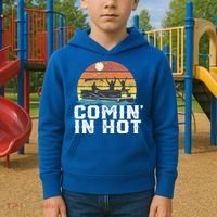 Comin In Hot Pontoon Boat Gif Funny Boating Lake Gift For Dad Gift Kids Hoodie thumb 2