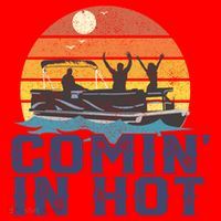 Comin In Hot Pontoon Boat Gif Funny Boating Lake Gift For Dad Gift Santa Hat thumb 1