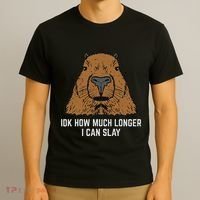 Capybara Idk How Much I Can Slay Capy Rodent Women T-Shirt thumb 3