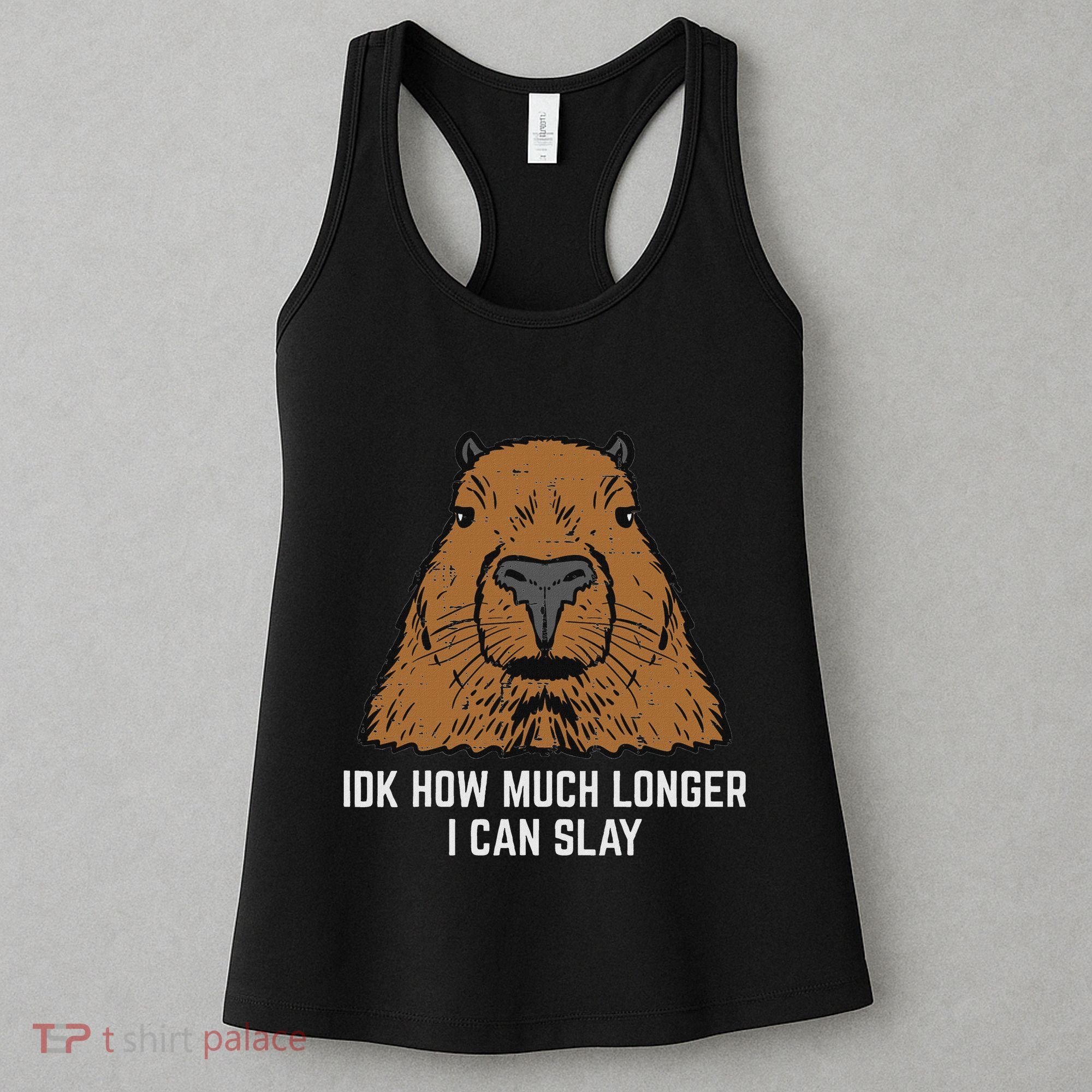 Capybara Idk How Much I Can Slay Capy Rodent Women Women's Tank Top