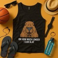 Capybara Idk How Much I Can Slay Capy Rodent Women Tank Top thumb 4
