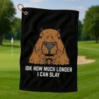 Capybara Idk How Much I Can Slay Capy Rodent Women Golf Towel thumb 1