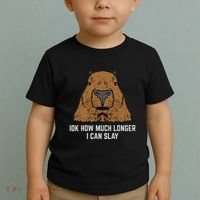 Capybara Idk How Much I Can Slay Capy Rodent Women Toddler T-Shirt thumb 2