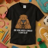 Capybara Idk How Much I Can Slay Capy Rodent Women Kids T-Shirt thumb 3
