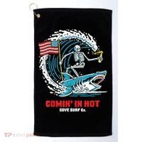Comin In Hot Cove Surf Co Golf Towel thumb 0