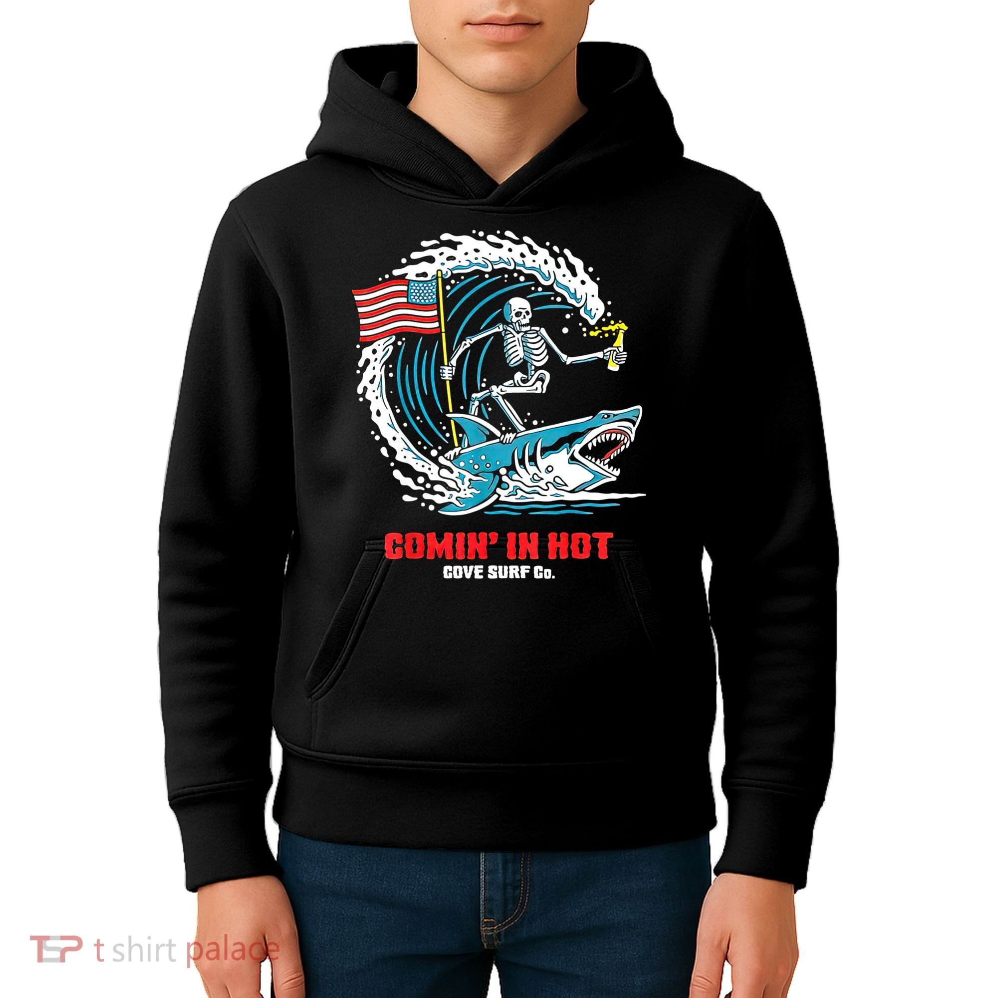 Comin In Hot Cove Surf Co Kids Hoodie