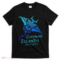 Cayman IslandsWest Indies Vintage Tribal Manta Ray Vacation T-Shirt thumb 0