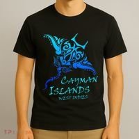 Cayman IslandsWest Indies Vintage Tribal Manta Ray Vacation T-Shirt thumb 3