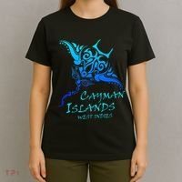 Cayman IslandsWest Indies Vintage Tribal Manta Ray Vacation T-Shirt thumb 4