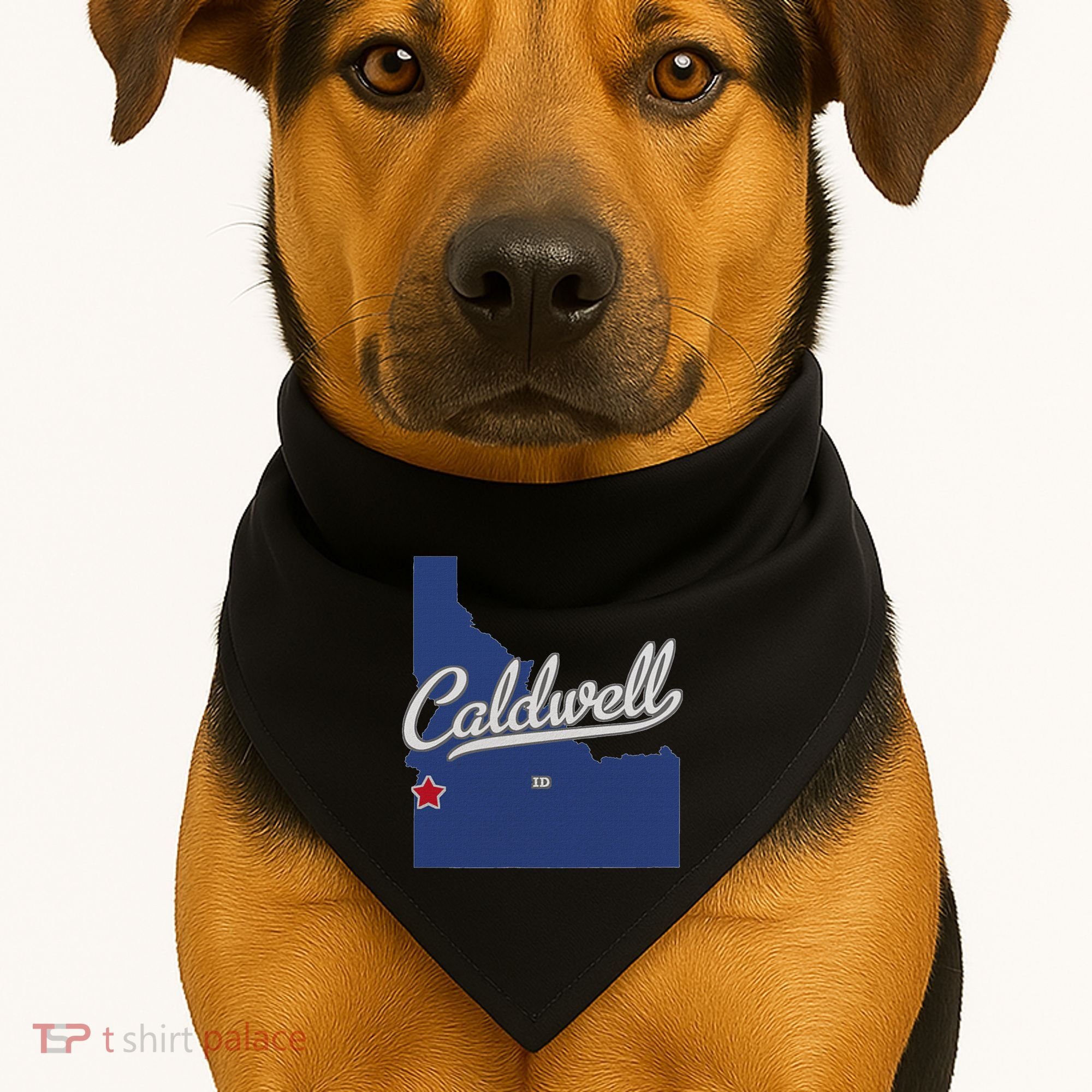 Caldwell Idaho Id Map USA-Made Doggie Bandana