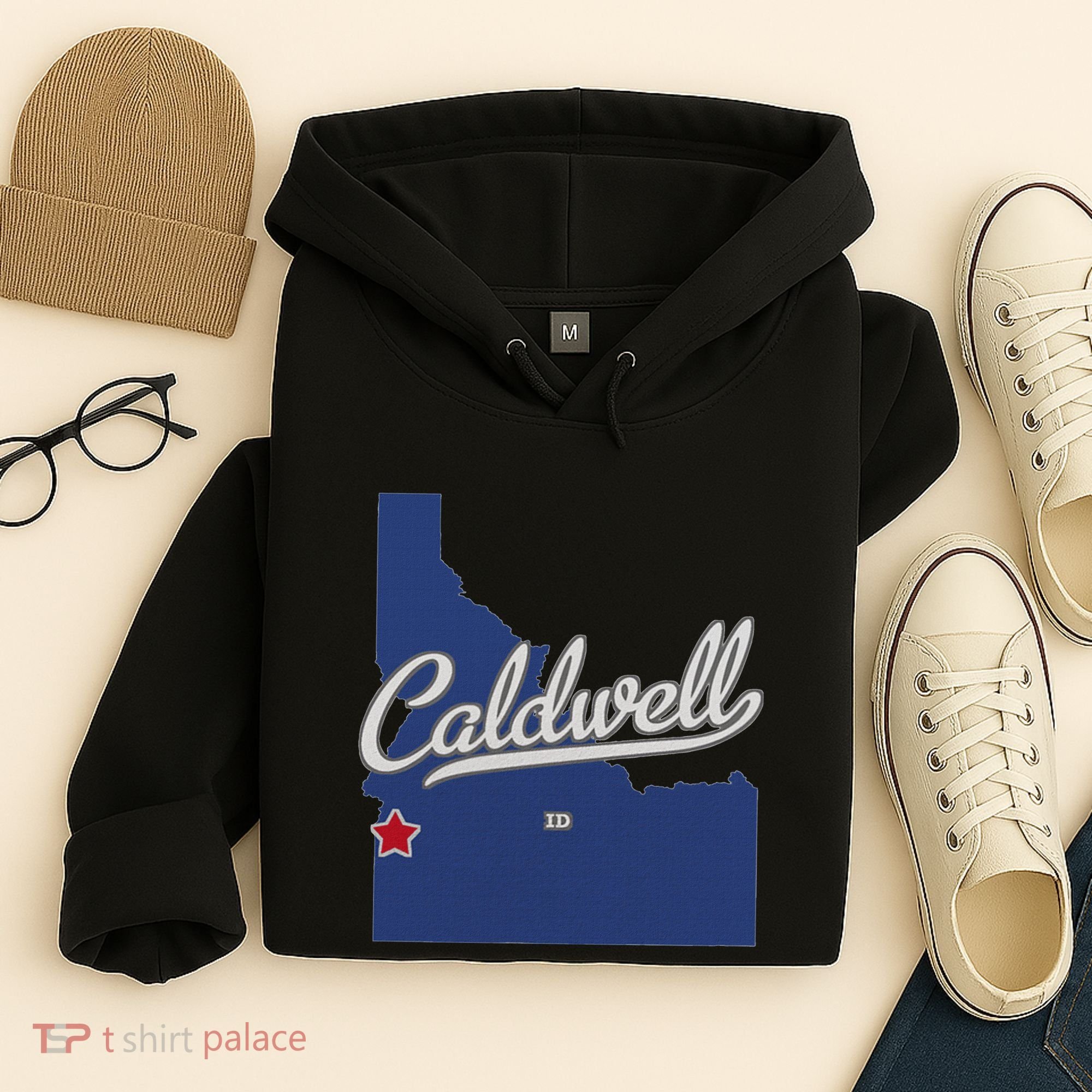 Caldwell Idaho Id Map Hoodie