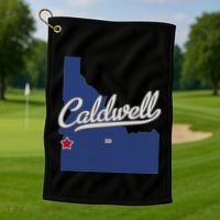Caldwell Idaho Id Map Golf Towel thumb 1
