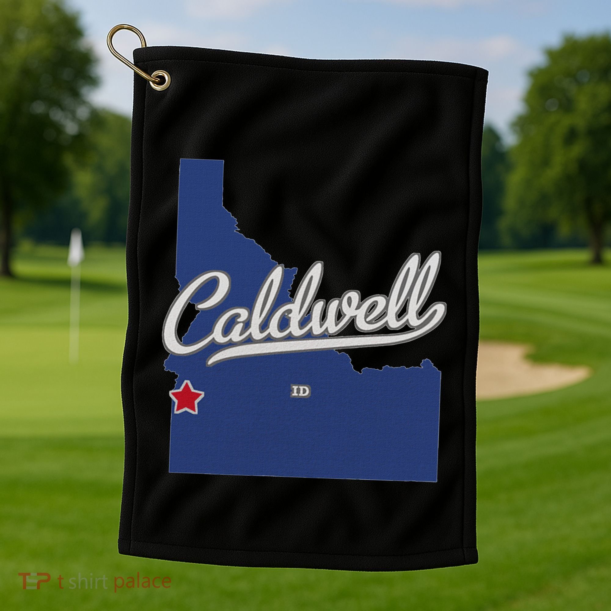 Caldwell Idaho Id Map Golf Towel