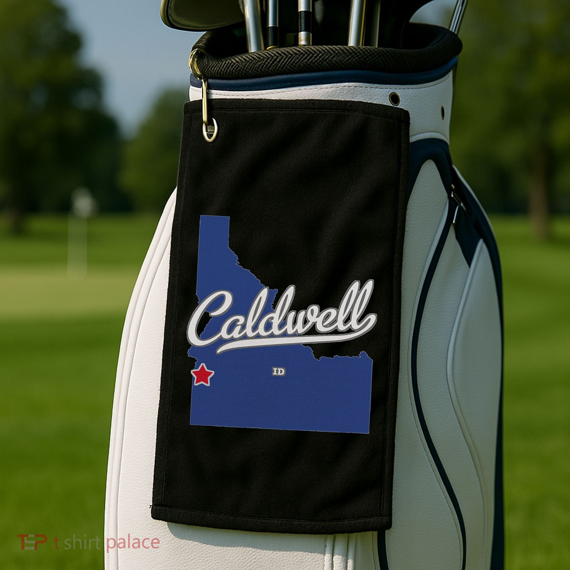 Caldwell Idaho Id Map Golf Towel