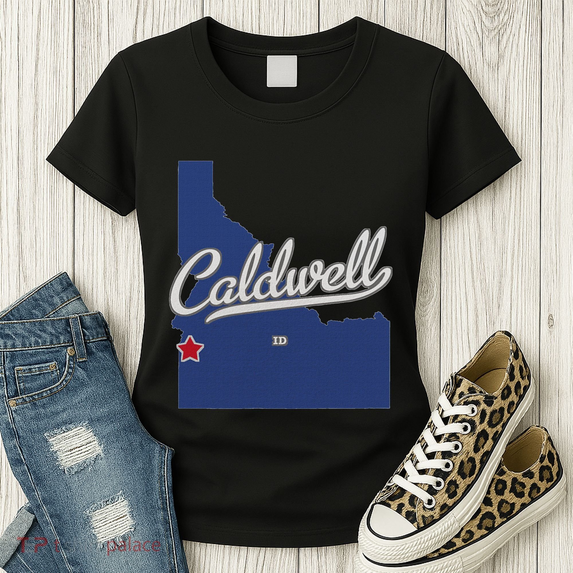 Caldwell Idaho Id Map Women's T-Shirt
