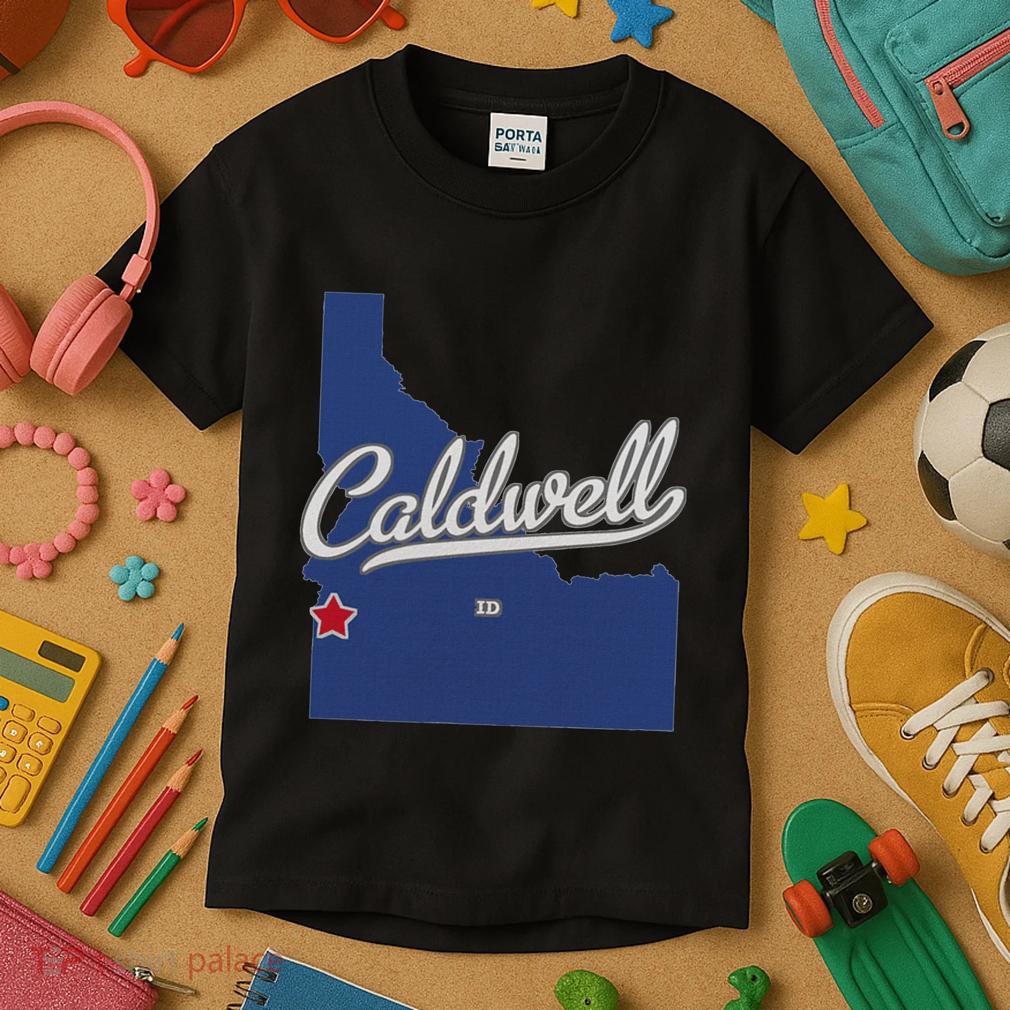 Caldwell Idaho Id Map Kids T-Shirt