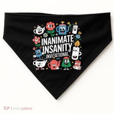 Creator Ink Inanimate Insanity Black And White USA-Made Doggie Bandana