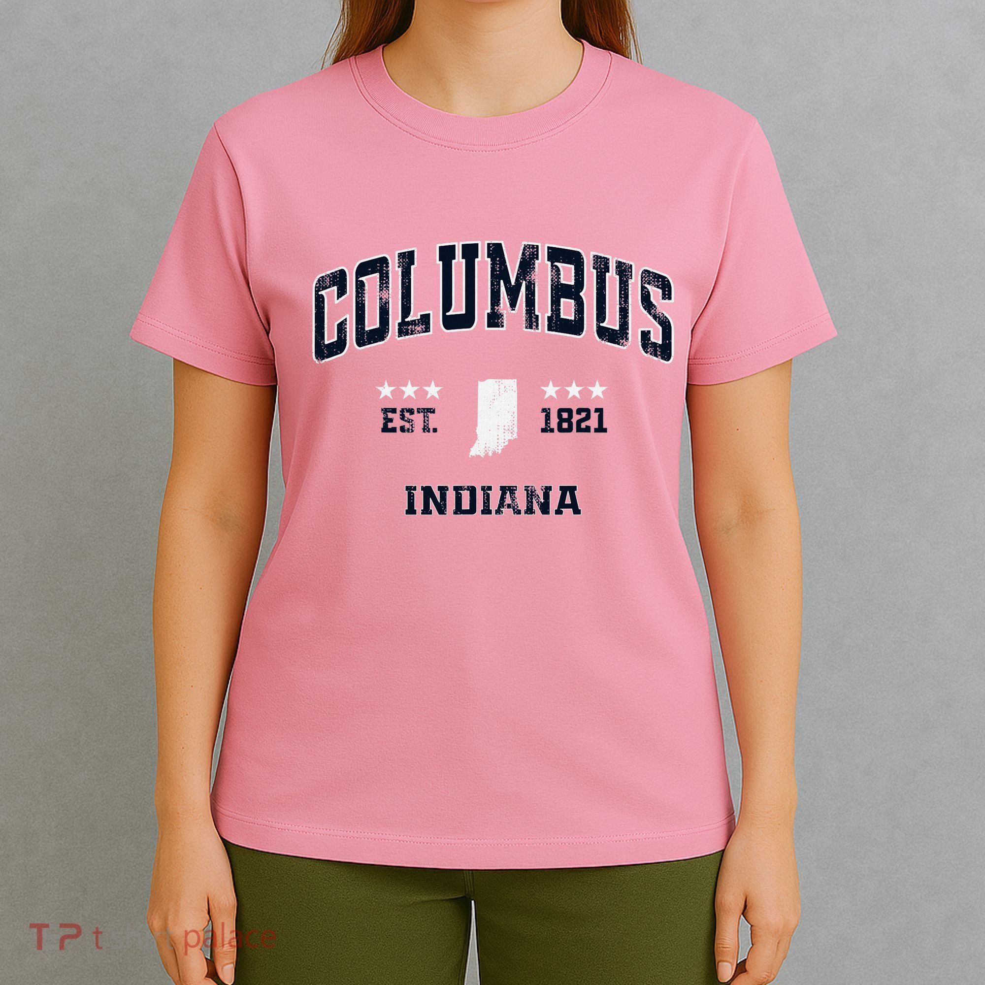 Columbus Indiana In Vintage Athletic Sports Souvenir T-Shirt