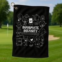 Creator Ink Inanimate Insanity Black And White Matching Golf Towel thumb 1
