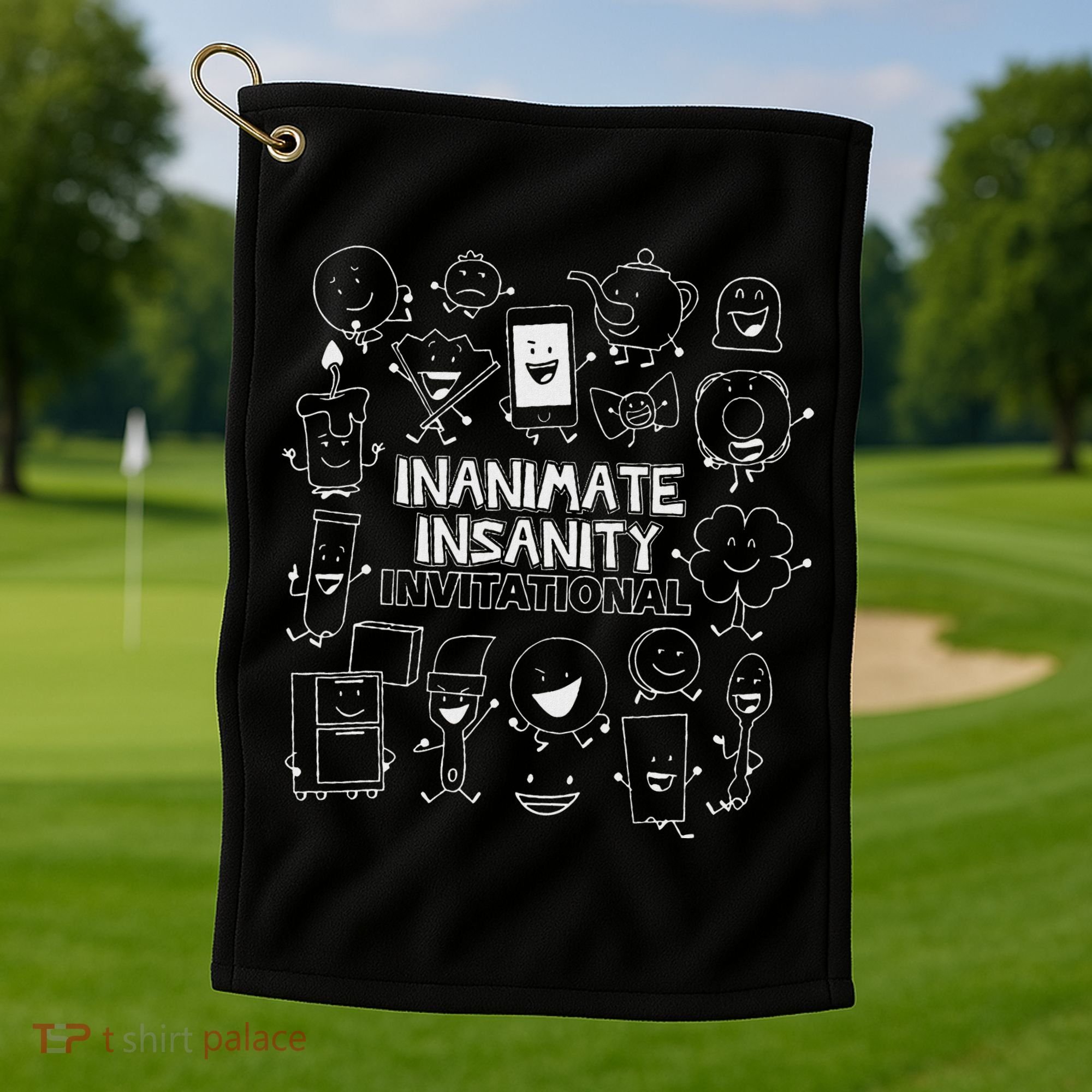 Creator Ink Inanimate Insanity Black And White Matching Golf Towel