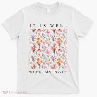 Christian It Is Well With My Soul Vintage Floral T-Shirt thumb 0