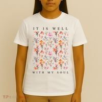Christian It Is Well With My Soul Vintage Floral T-Shirt thumb 4