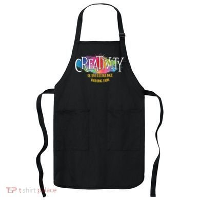 Creativity Is Intelligence Having Fun Artist Drawing Arts Apron