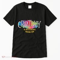 Creativity Is Intelligence Having Fun Artist Drawing Arts Tall T-Shirt thumb 0