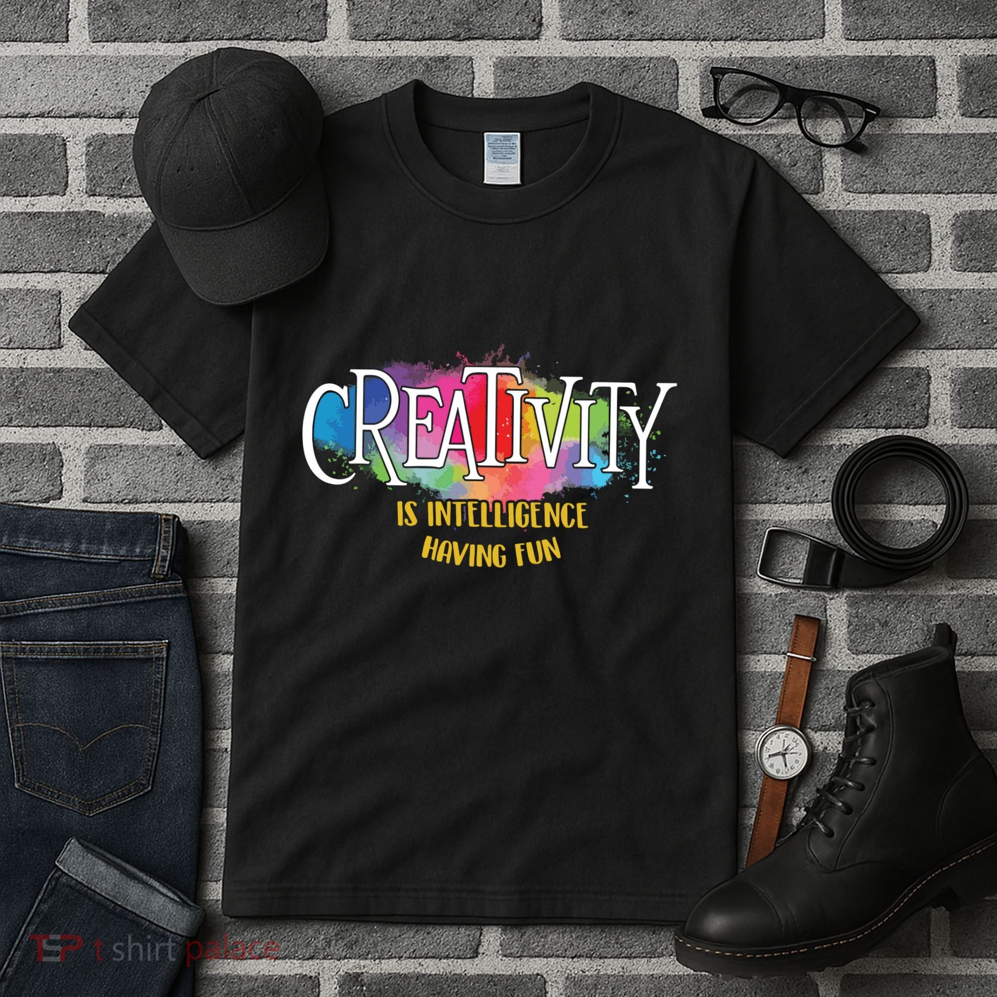 Creativity Is Intelligence Having Fun Artist Drawing Arts Tall T-Shirt
