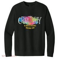Creativity Is Intelligence Having Fun Artist Drawing Arts V.I.T. Fleece Crew Sweatshirt thumb 0